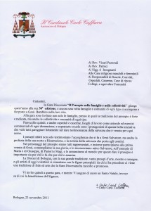 Lettera del cardinale