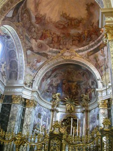 santuario madonna di san luca, interno, affreschi della zona absidale